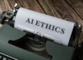 A diverse group of professionals discusses AI ethics and cryptocurrency regulations.