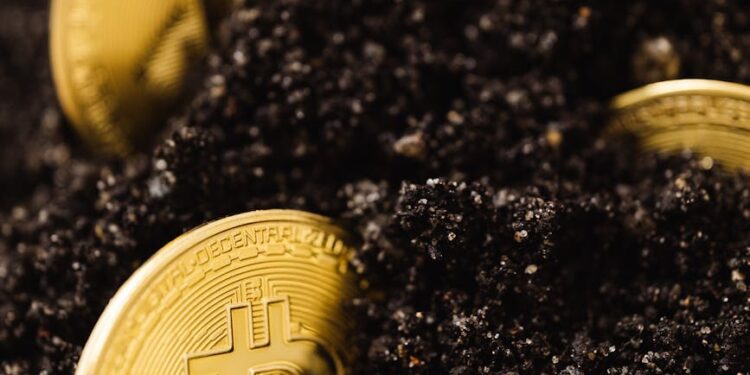 Bitcoin mining rigs in a dimly lit facility, highlighting the impact of financial losses.