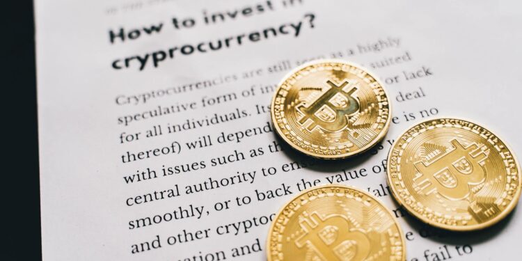 Investors discussing cryptocurrency trends at a financial conference.