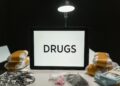 Irish police display seized Bitcoin in a secure environment following a drug-related investigation.