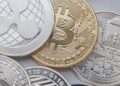 A shattered shield symbolizing security breaches in cryptocurrency finance.