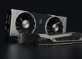 Close-up of a consumer GPU with digital AI graphics, symbolizing Tether's QVAC Fabric launch.