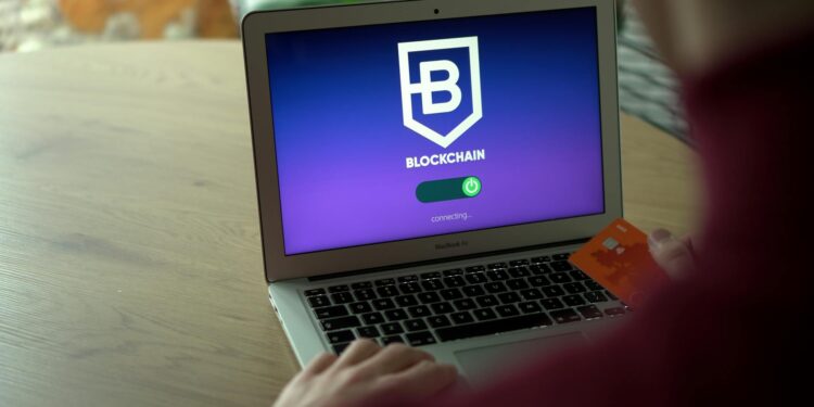 Business professionals discussing blockchain technology and stablecoin card services.