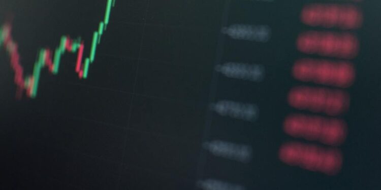 Oil barrels with a rising graph overlay and a Bitcoin symbol, highlighting market volatility.