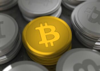 A digital representation of eCash coins alongside Bitcoin symbols and code snippets related to crypto.