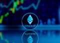 Ethereum logo with financial graphs, representing DeFi recovery efforts by Consensys and Joseph Lubin.