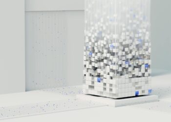 CFTC building exterior with digital graphics symbolizing AI and cryptocurrency.