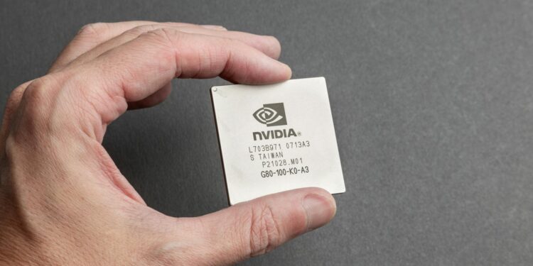 Google's Tensor chips showcased at a tech event, highlighting AI competition with Nvidia.