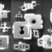 Yuga Labs logo alongside digital art representing artists and trademark symbols.