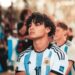 Nexo logo displayed alongside Argentina's national team jersey in promotional event.