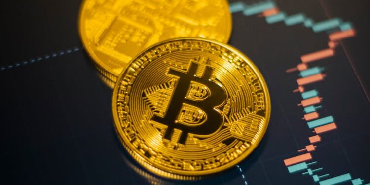 Digital illustration of cryptocurrency coins with a warning sign, symbolizing financial loss.