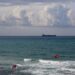 Cargo ships navigating through the Strait of Hormuz, flags raised, under strict Iranian regulations.