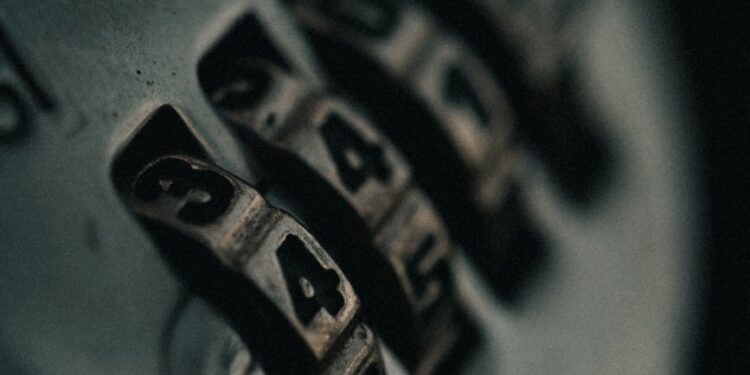 A close-up of a locked digital padlock symbolizing AI security concerns and regulations.