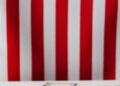 Digital currency symbols overlaying U.S. flag with cash and Republican campaign materials.