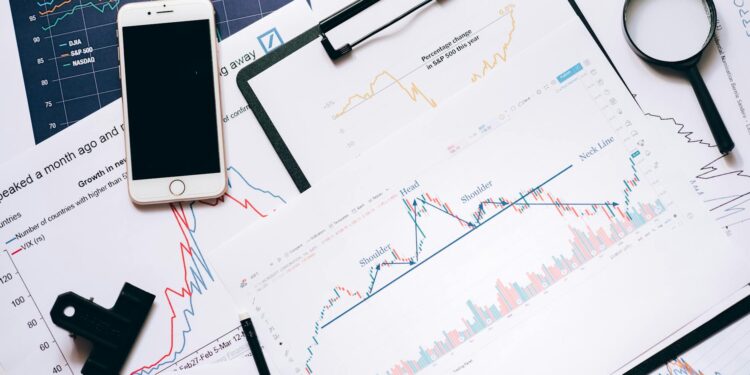 CoinShares logo with Nasdaq and SPAC financial graphics in the background.