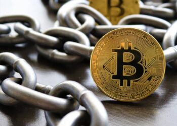 A digital illustration of blockchain networks facilitating instant cryptocurrency exchanges.