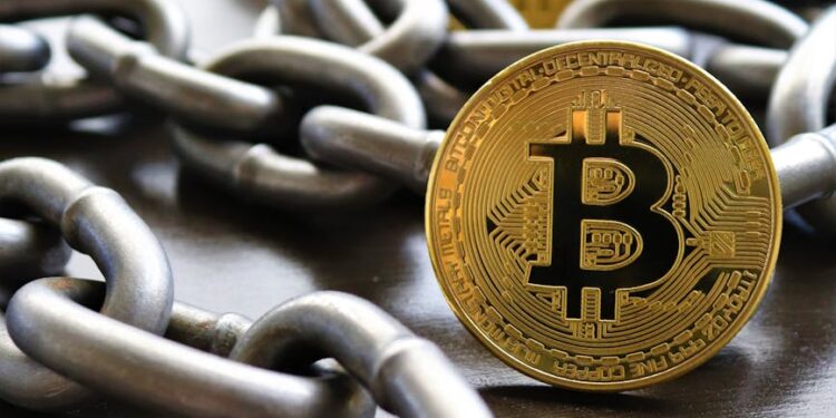 A digital illustration of blockchain networks facilitating instant cryptocurrency exchanges.