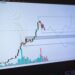 Stock market charts in decline with cryptocurrency logos in the background, reflecting financial turmoil.