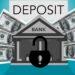 A digital illustration of tokens representing deposits in a financial context with government symbols.