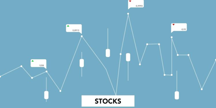 TeraWulf logo with stock market graphs showing declining trends in the background.