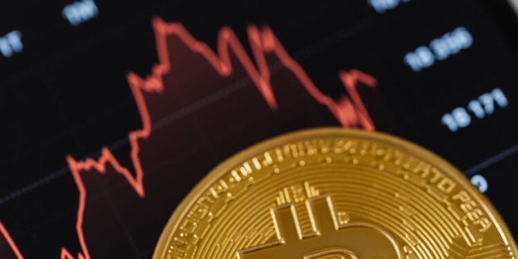 A graph showing fluctuating cryptocurrency values alongside financial regulations.