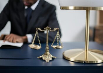 Todd Blanche in a suit, seated at a desk with DOJ seal, addressing legal matters.