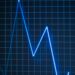 Kraken logo overlaid on a financial chart with declining valuation trends.