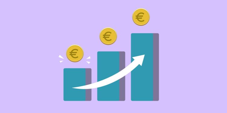 A digital illustration of the Zcash logo with a rising graph in the background, symbolizing growth.