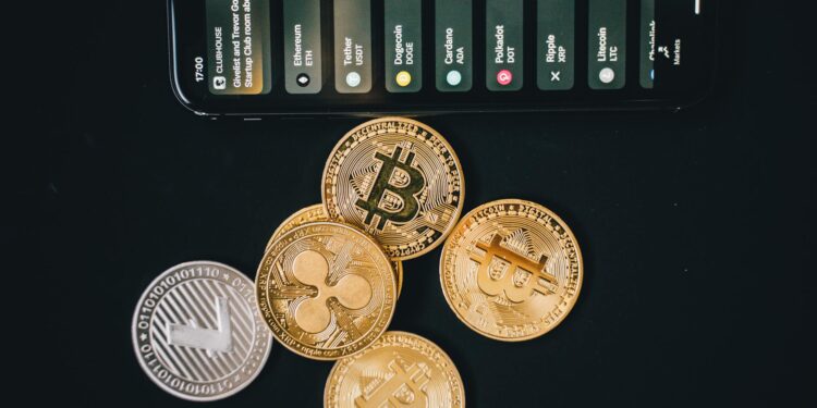 An empty wallet surrounded by symbols of cryptocurrency and AI technology.