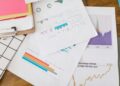 A visual representation of stablecoins with financial graphs and regulatory documents.