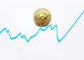 Bitcoin logo with an upward graph, symbolizing growth in DeFi and cryptocurrency regulations.