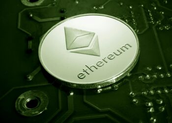 Ethereum logo with code snippets illustrating privacy features in blockchain technology.