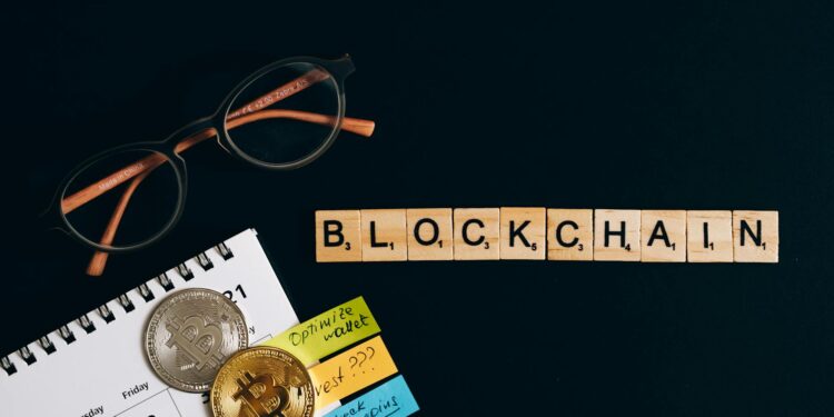 A digital artwork featuring Bitcoin and blockchain elements symbolizing DeFi and NFT growth.
