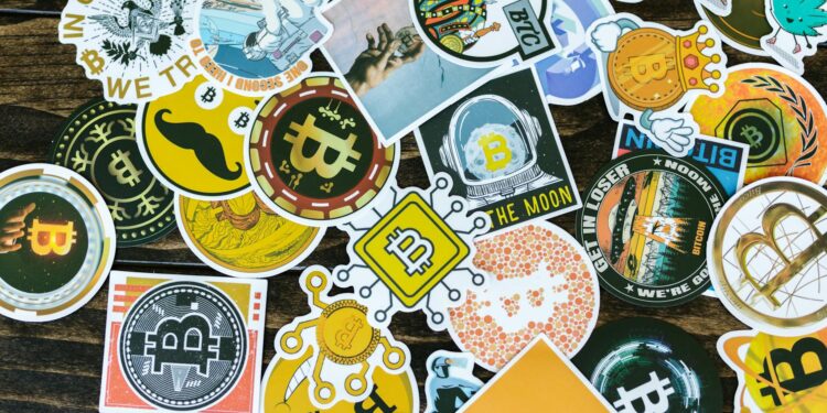 Open-source mining development kit for Bitcoin showcased with crypto graphics and logos.