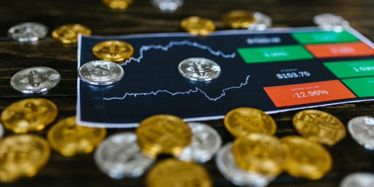 Financial charts and digital assets representing crypto treasury trading integration.