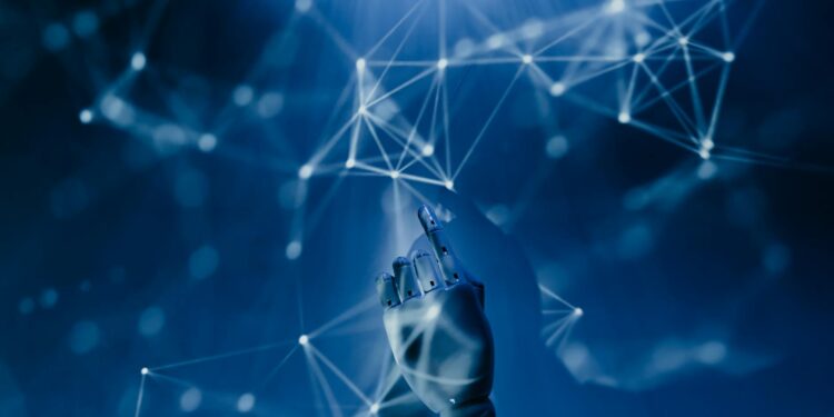 Futuristic skyline of Oman with digital elements representing AI and technological innovation.