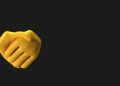 A digital illustration of a handshake between finance and AI technology symbols.