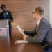 Fellowship PAC representatives at a press conference discussing Texas Senate election funding.
