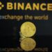 Bitcoin graphic with a whale symbol and Binance logo, highlighting crypto market activity.