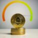 Ethereum coins stacked with a digital graph symbolizing OTC transaction growth.