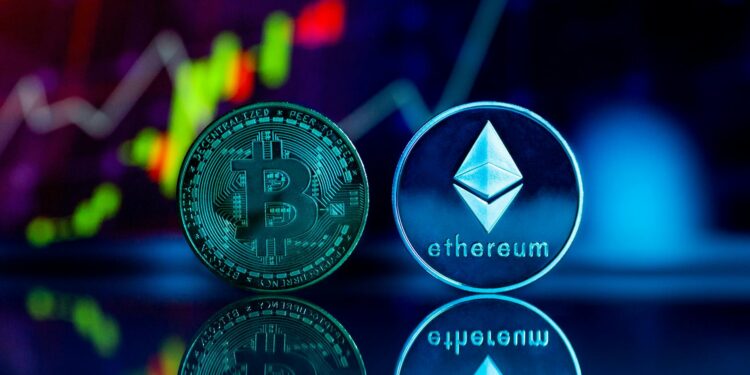 Logos of Tether, Strike, and Elektron with financial charts and crypto symbols in the background.
