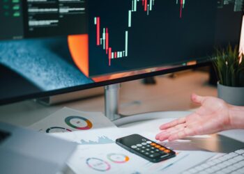 A financial expert analyzing cryptocurrency regulations and sanctions risks at a desk.