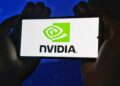 Nvidia, Microsoft, and AWS logos overlaid on a digital circuit board background.