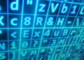 Ripple logo displayed on a digital screen with cybersecurity graphics in the background.