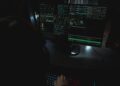 AI interface showcasing cyber attack simulations on cryptocurrency networks.